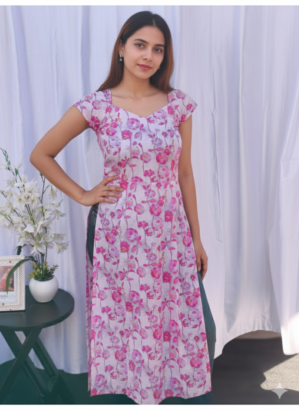 Suvasna Ethnics Pink Long Kurti