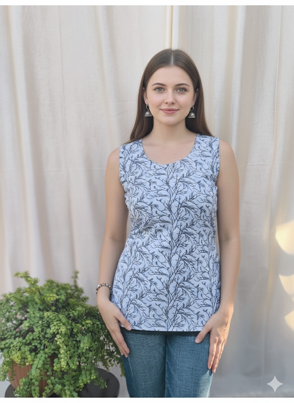 Suvasna Ethnics White Short Kurti