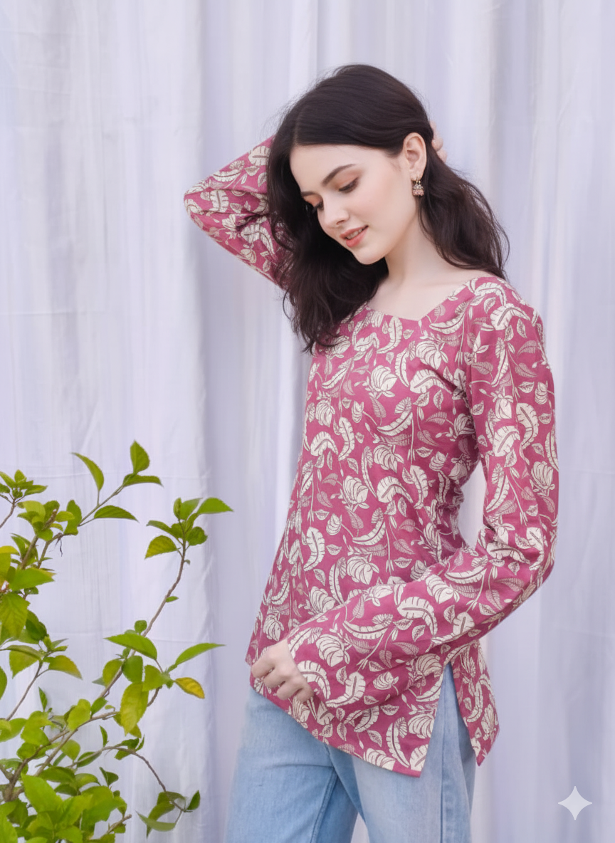 Suvasna Ethnics Purple Short Kurti