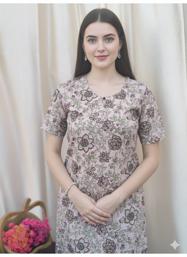 Suvasna Ethnics Light Pink Long Kurti