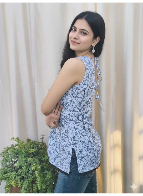 Suvasna Ethnics White Short Kurti