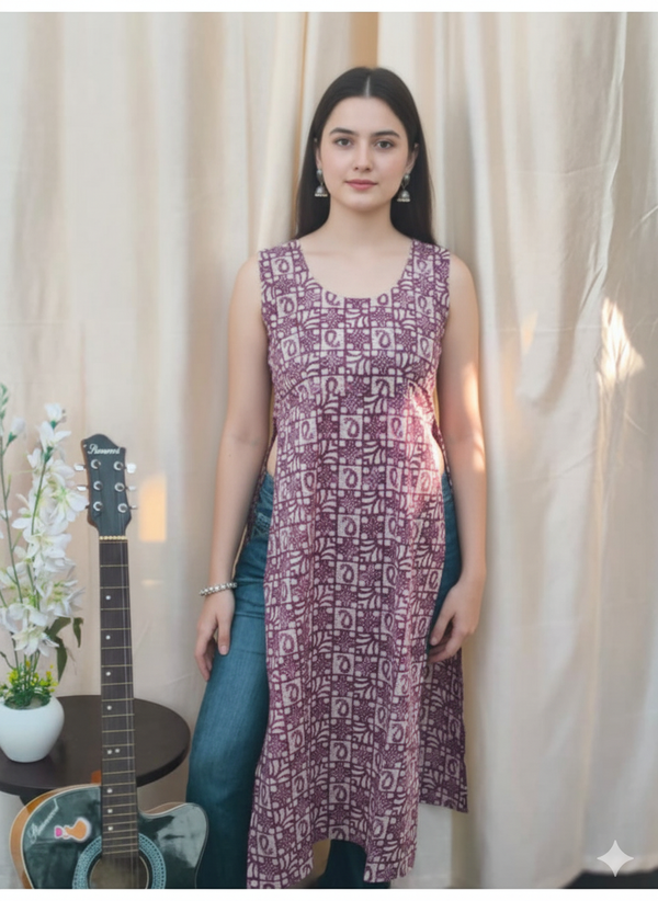 Suvasn Ethincs Purple Long Kurti