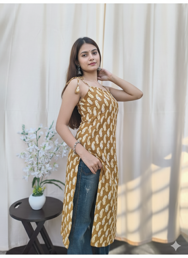Suvasna Ethnics Brown Long Kurti