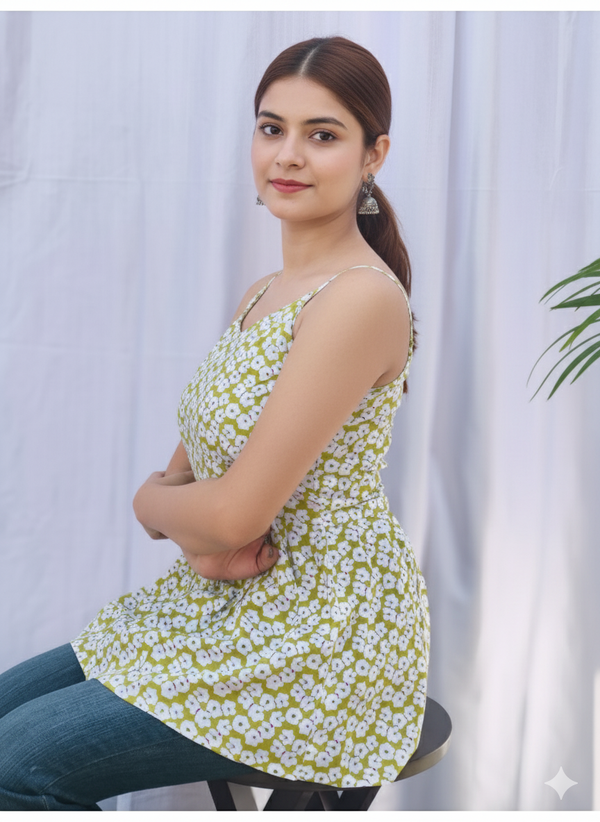 Suvasna Ethics Light Green Short Kurti